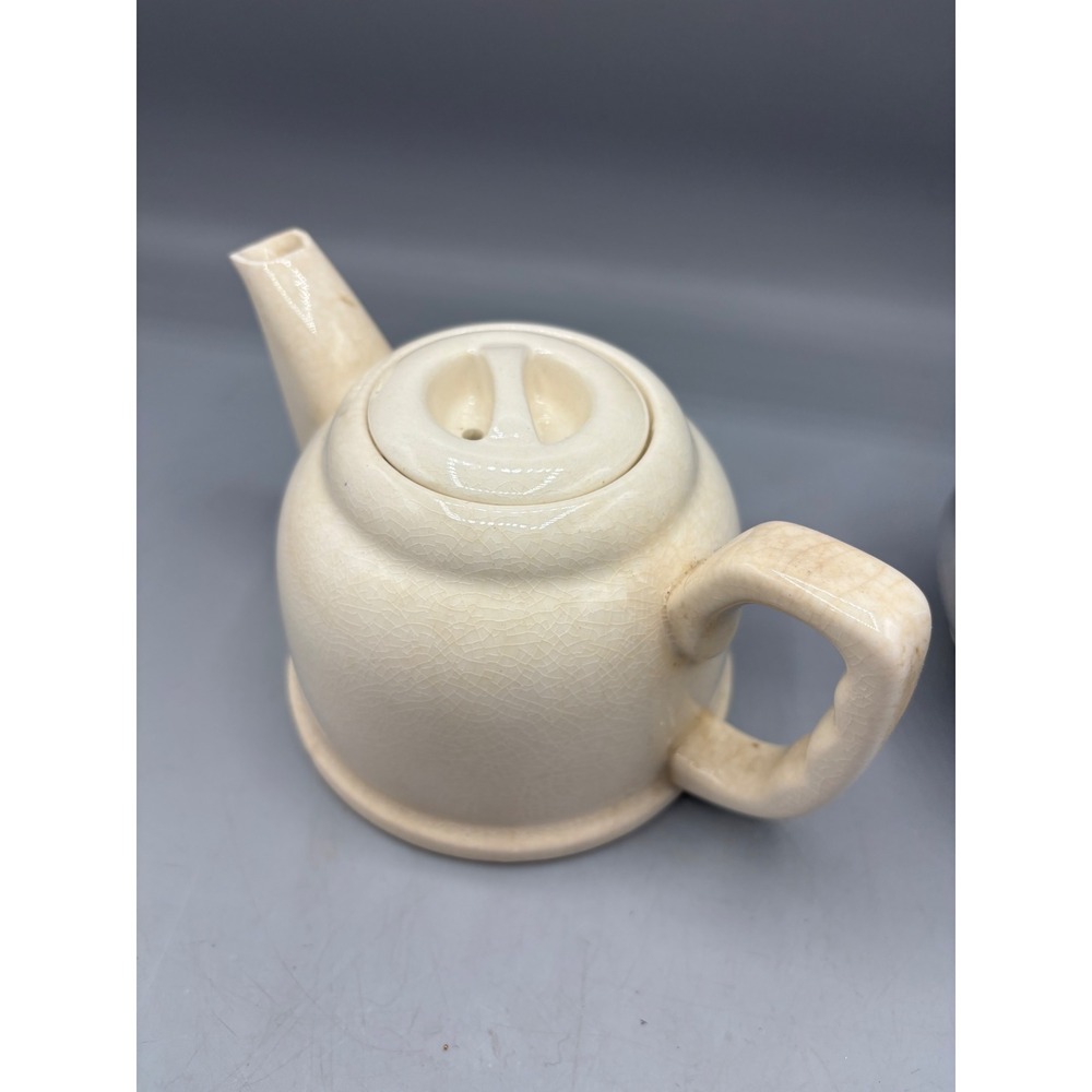 Vtg Ceramic Teapot Aluminum Cozy Covered Single Serve Small - Picture 4 of 8